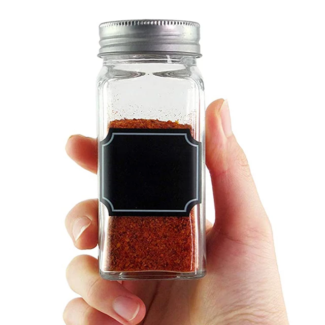 Hot Sale 4oz Empty Square Spice Bottles with Spice Labels/Shaker Lids  - China Spice Jars Square Shape and Glass Spice Jar with Sift Pour Shakers  price